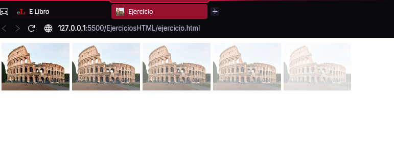 Imágenes del Coliseo con diferentes niveles de opacidad